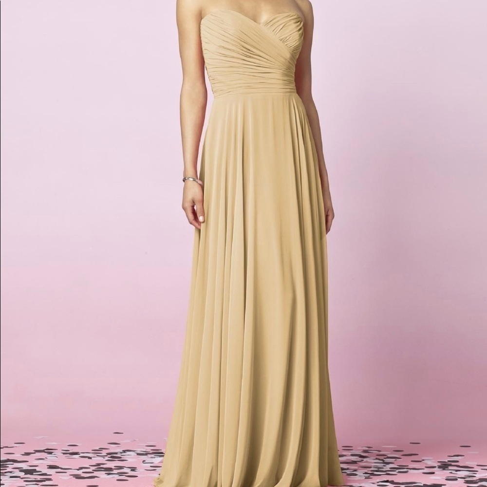 After Six Venetian Gold Lux Chiffon Gown Dress 4